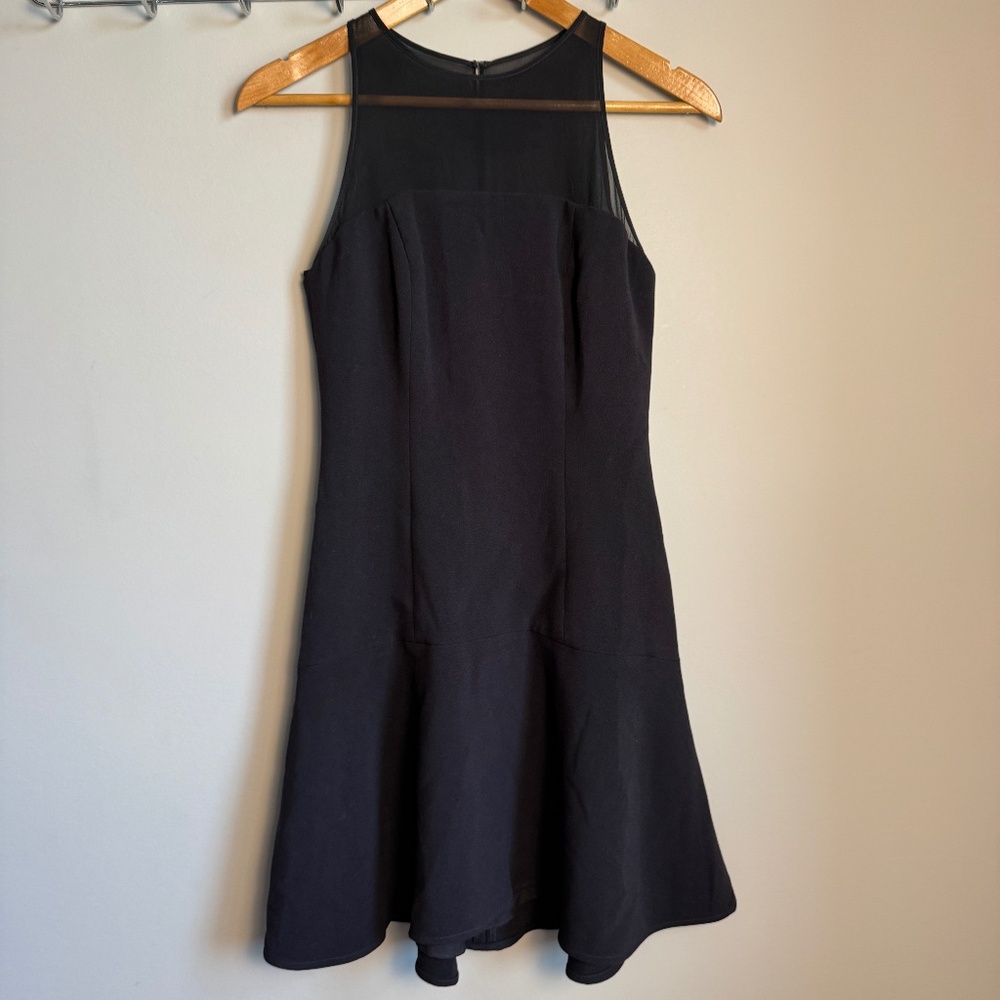 Club Monaco Fit & Flare Tiered‎ Cocktail Dress Black Size 2 Wedding Guest Formal